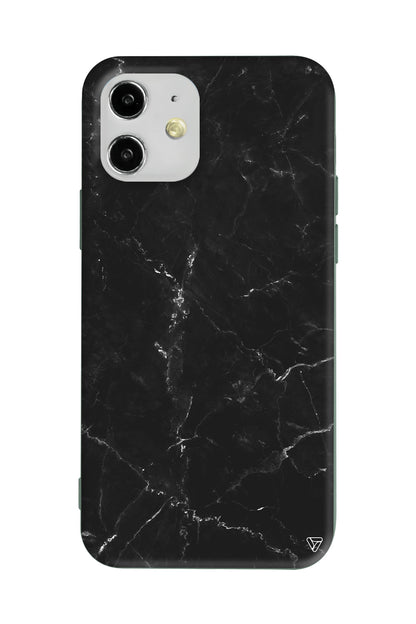 Black Marble Lansman Model İçi Kadife Silikon Telefon Kılıfı