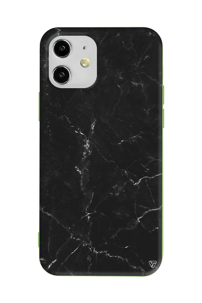 Black Marble Lansman Model İçi Kadife Silikon Telefon Kılıfı