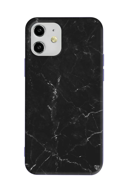 Black Marble Lansman Model İçi Kadife Silikon Telefon Kılıfı