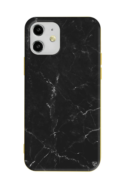 Black Marble Lansman Model İçi Kadife Silikon Telefon Kılıfı