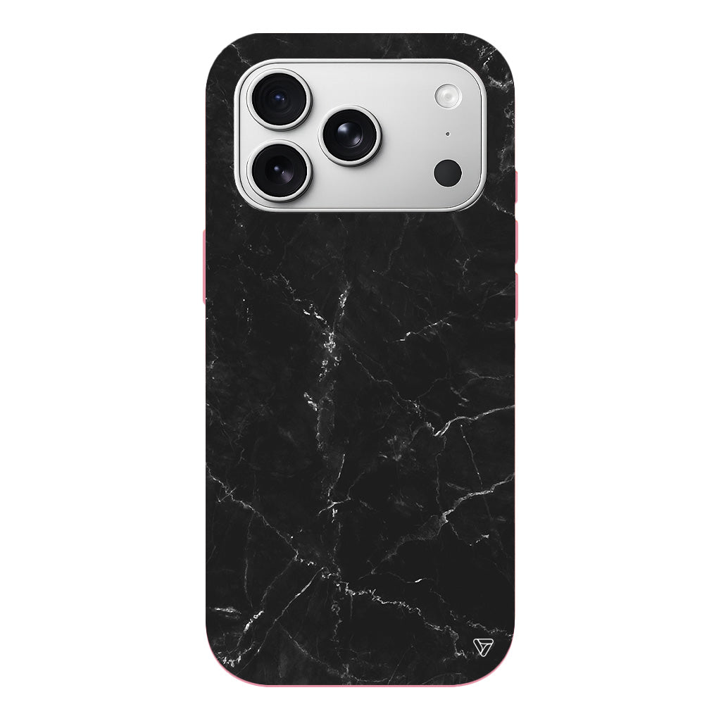 Black Marble Lansman Model İçi Kadife Silikon Telefon Kılıfı