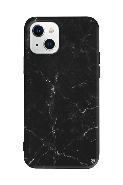 Black Marble Lansman Model İçi Kadife Silikon Telefon Kılıfı – Plus Serisine Özel
