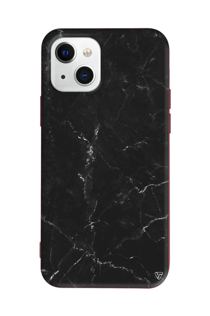 Black Marble Lansman Model İçi Kadife Silikon Telefon Kılıfı