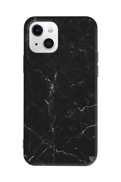 Black Marble Lansman Model İçi Kadife Silikon Telefon Kılıfı