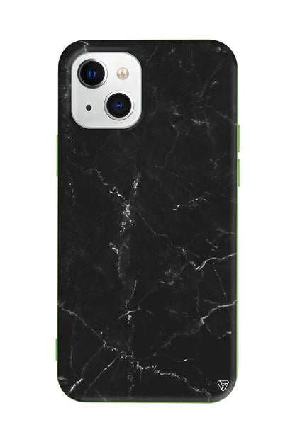 Black Marble Lansman Model İçi Kadife Silikon Telefon Kılıfı