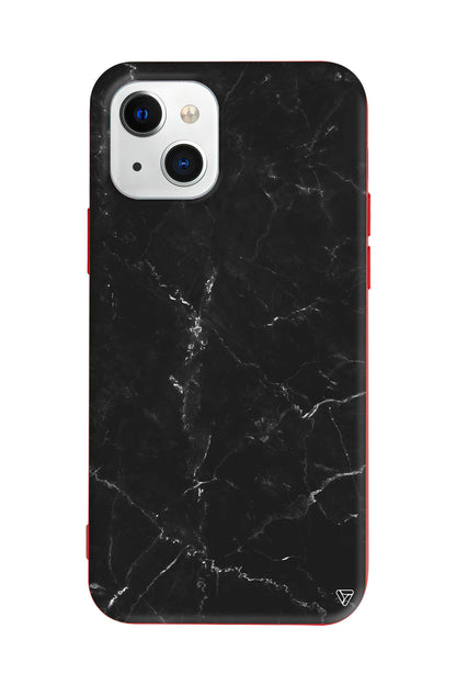 Black Marble Lansman Model İçi Kadife Silikon Telefon Kılıfı – Plus Serisine Özel