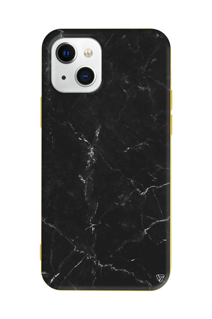 Black Marble Lansman Model İçi Kadife Silikon Telefon Kılıfı – Plus Serisine Özel