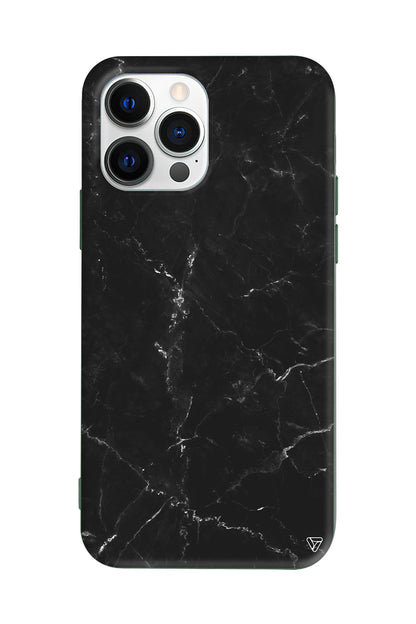 Black Marble Lansman Model İçi Kadife Silikon Telefon Kılıfı