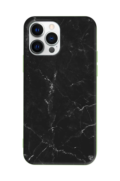 Black Marble Lansman Model İçi Kadife Silikon Telefon Kılıfı