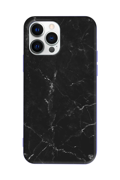 Black Marble Lansman Model İçi Kadife Silikon Telefon Kılıfı