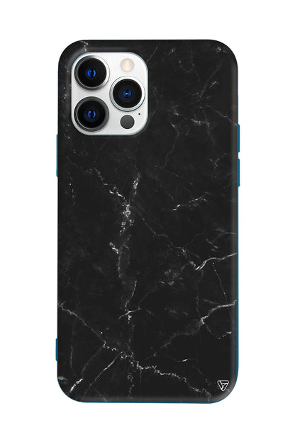 Black Marble Lansman Model İçi Kadife Silikon Telefon Kılıfı