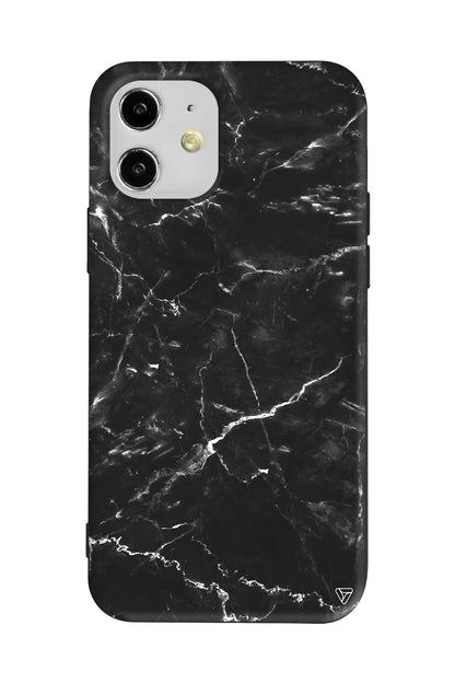 Black Marble 2 Lansman Model İçi Kadife Silikon Telefon Kılıfı