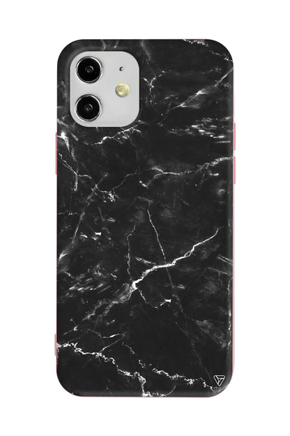 Black Marble 2 Lansman Model İçi Kadife Silikon Telefon Kılıfı