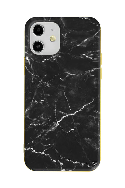 Black Marble 2 Lansman Model İçi Kadife Silikon Telefon Kılıfı