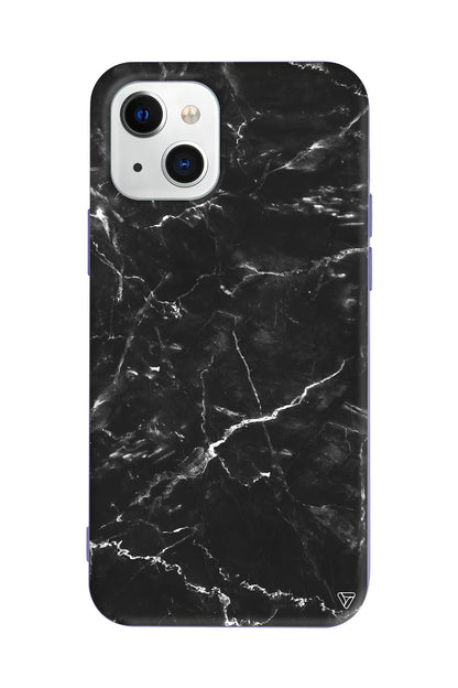 Black Marble 2 Lansman Model İçi Kadife Silikon Telefon Kılıfı