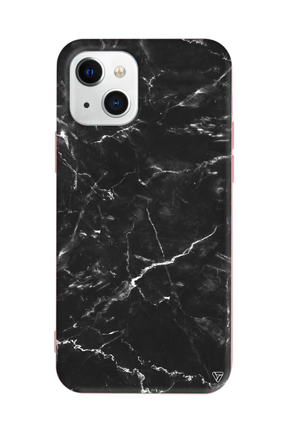 Black Marble 2 Lansman Model İçi Kadife Silikon Telefon Kılıfı