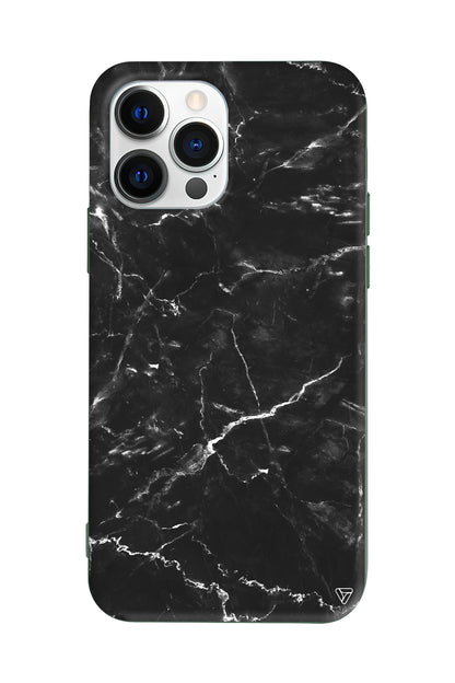 Black Marble 2 Lansman Model İçi Kadife Silikon Telefon Kılıfı
