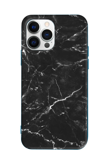 Black Marble 2 Lansman Model İçi Kadife Silikon Telefon Kılıfı