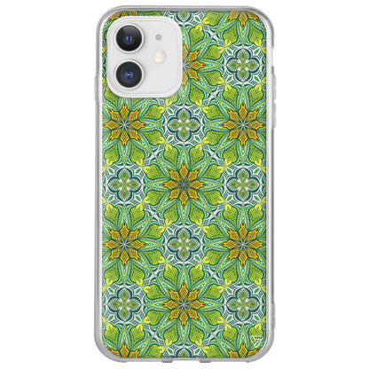 Yeşil Desen Lansman Model İçi Kadife Silikon Telefon Kılıfı