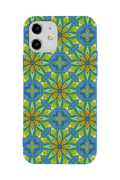 Yeşil Desen Lansman Model İçi Kadife Silikon Telefon Kılıfı