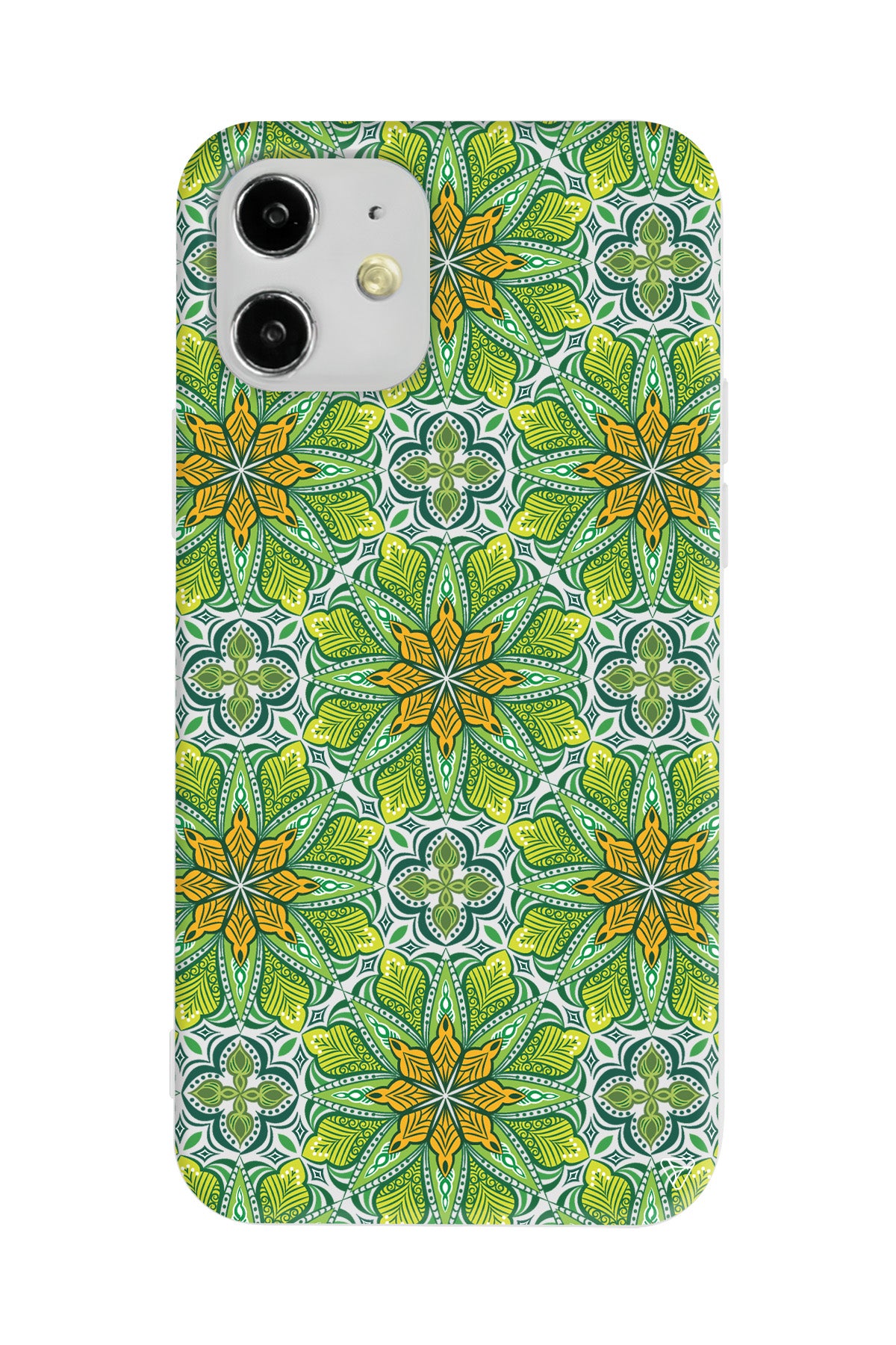 Yeşil Desen Lansman Model İçi Kadife Silikon Telefon Kılıfı