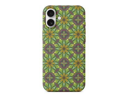 Yeşil Desen Lansman Model İçi Kadife Silikon Telefon Kılıfı