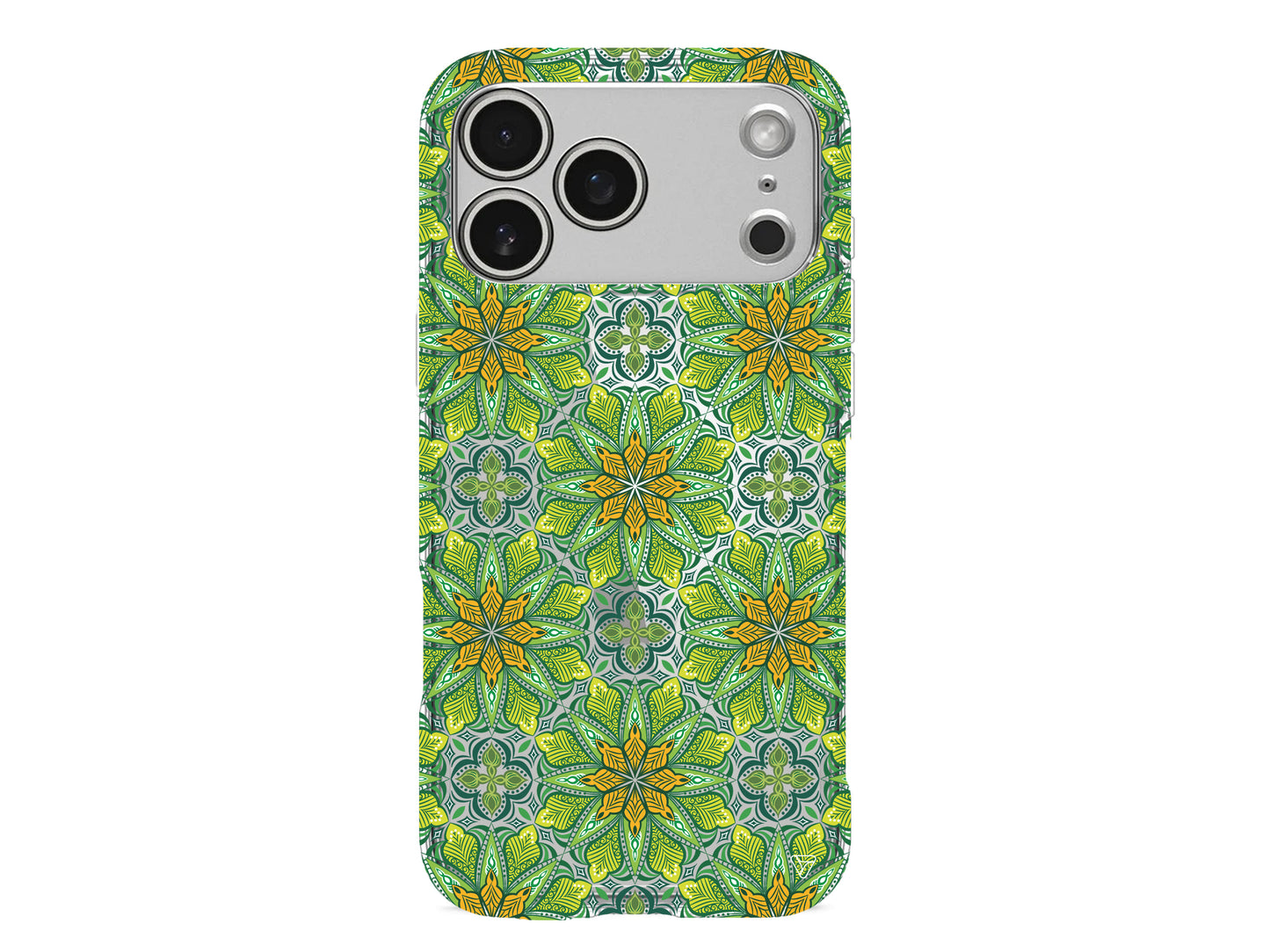 Yeşil Desen Lansman Model İçi Kadife Silikon Telefon Kılıfı