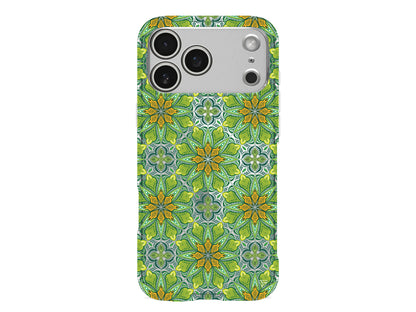 Yeşil Desen Lansman Model İçi Kadife Silikon Telefon Kılıfı