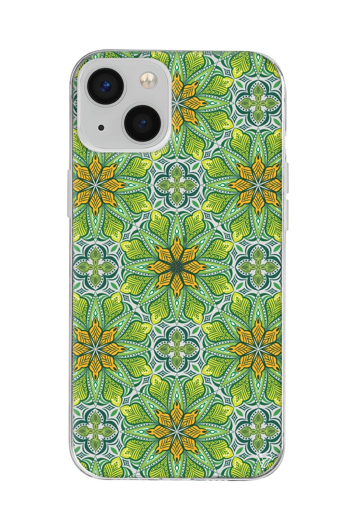 Yeşil Desen Lansman Model İçi Kadife Silikon Telefon Kılıfı