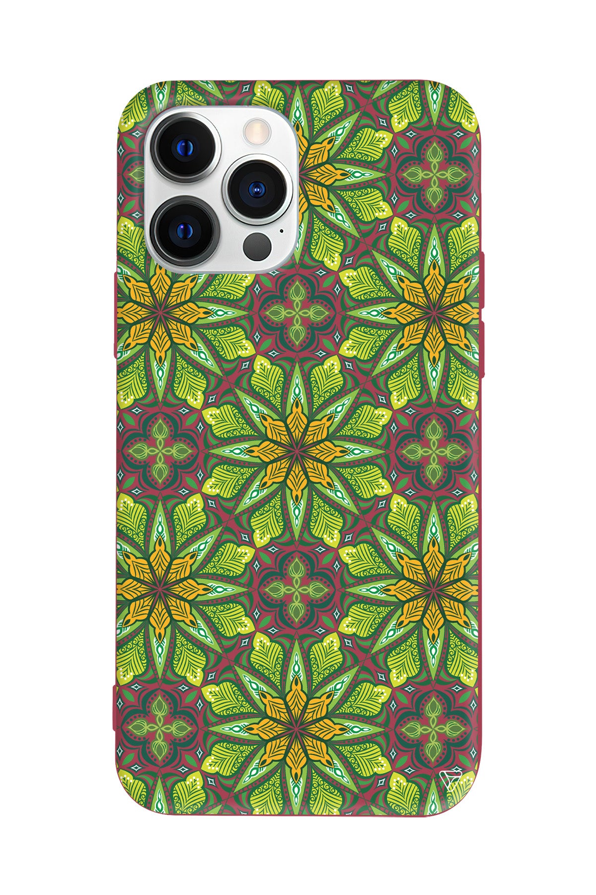 Yeşil Desen Lansman Model İçi Kadife Silikon Telefon Kılıfı