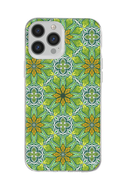 Yeşil Desen Lansman Model İçi Kadife Silikon Telefon Kılıfı