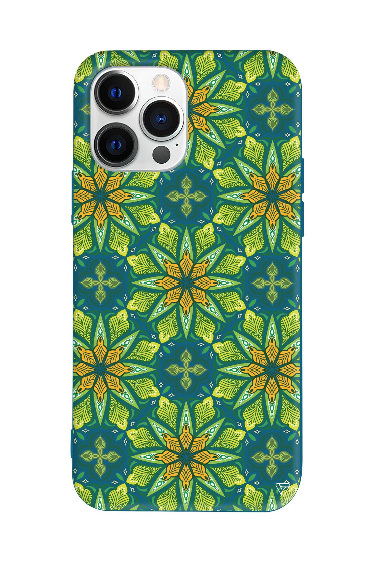 Yeşil Desen Lansman Model İçi Kadife Silikon Telefon Kılıfı