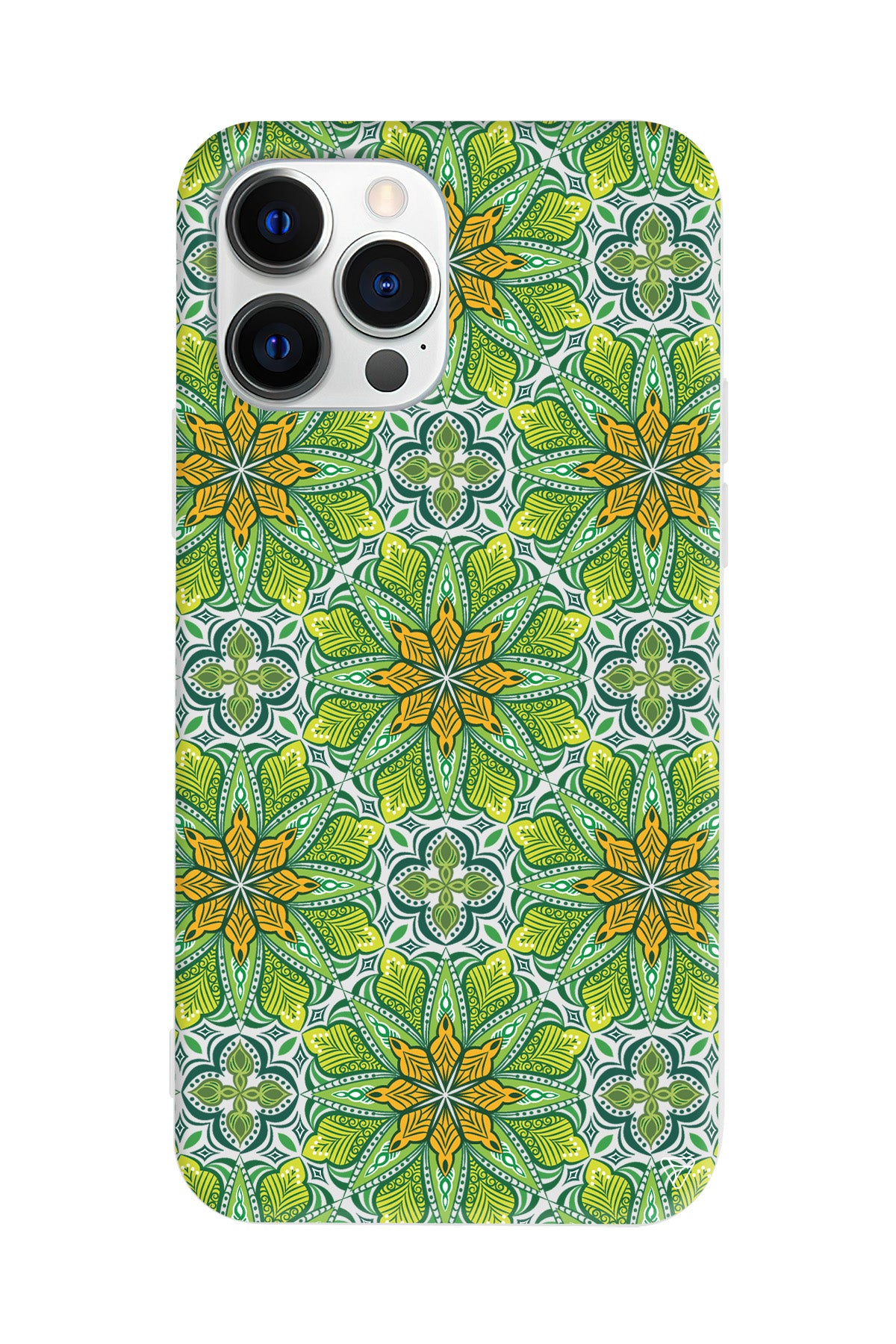 Yeşil Desen Lansman Model İçi Kadife Silikon Telefon Kılıfı