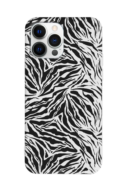 Leopar Siyah Lansman Model İçi Kadife Silikon Telefon Kılıfı