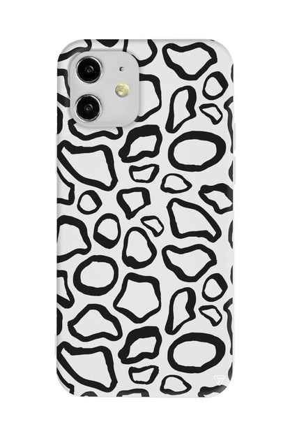 Siyah Pattern Lansman Model İçi Kadife Silikon Telefon Kılıfı