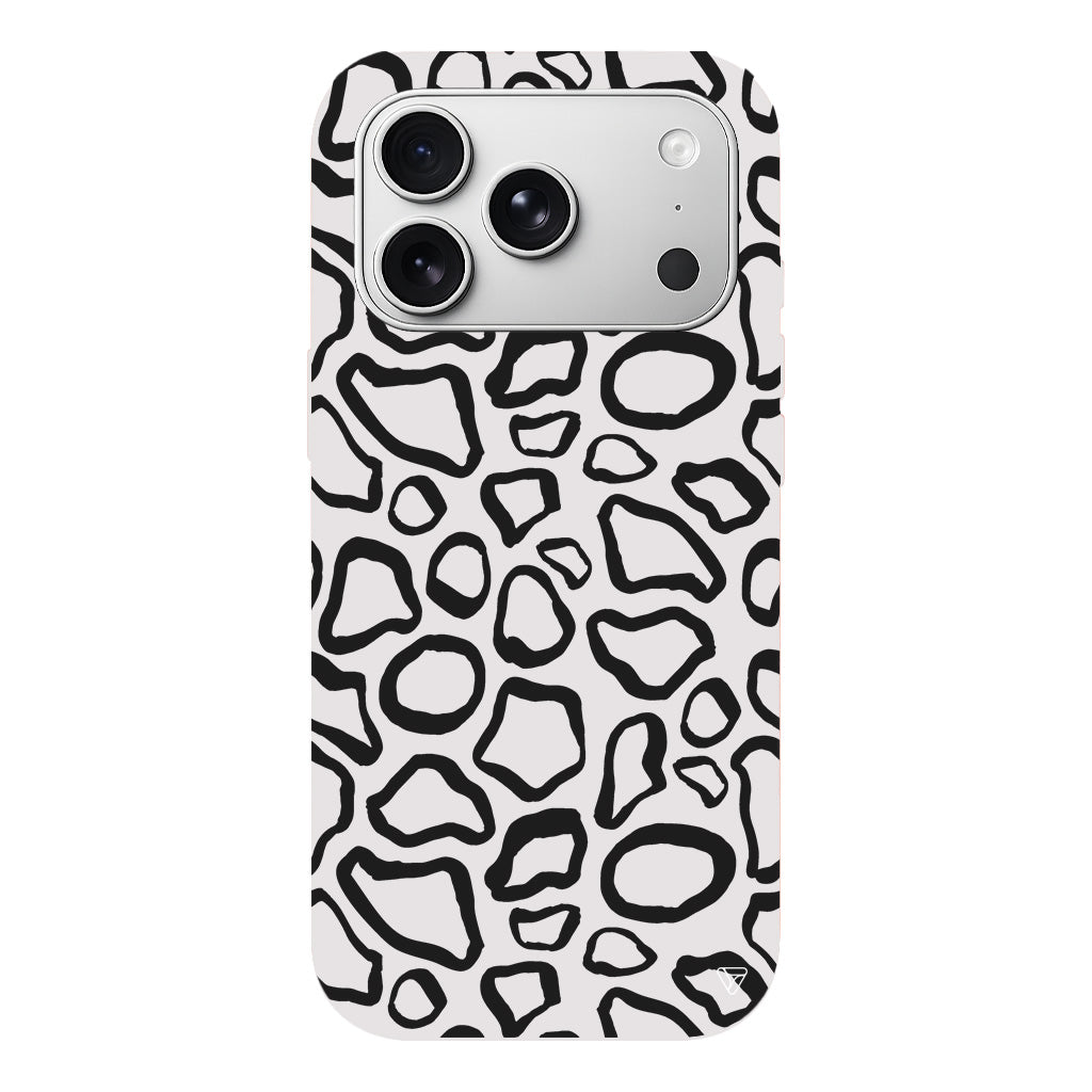 Siyah Pattern Lansman Model İçi Kadife Silikon Telefon Kılıfı