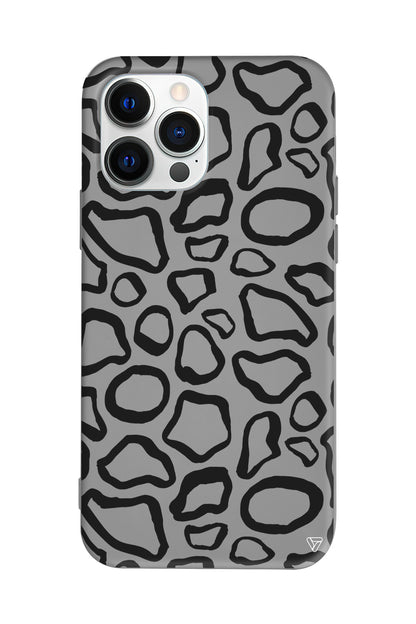 Siyah Pattern Lansman Model İçi Kadife Silikon Telefon Kılıfı