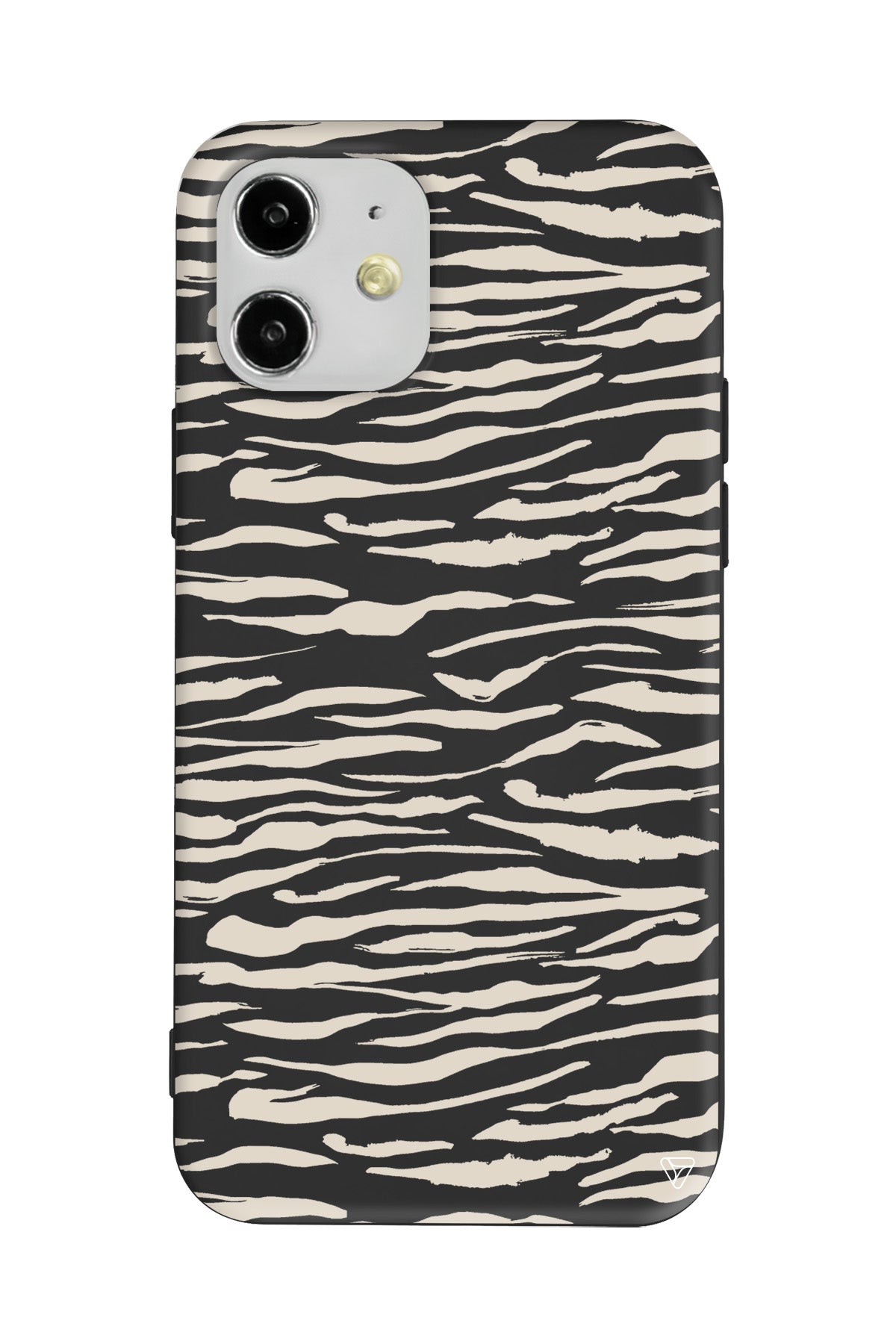 Zebra Sepya Lansman Model İçi Kadife Silikon Telefon Kılıfı