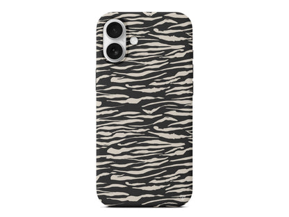 Zebra Sepya Lansman Model İçi Kadife Silikon Telefon Kılıfı