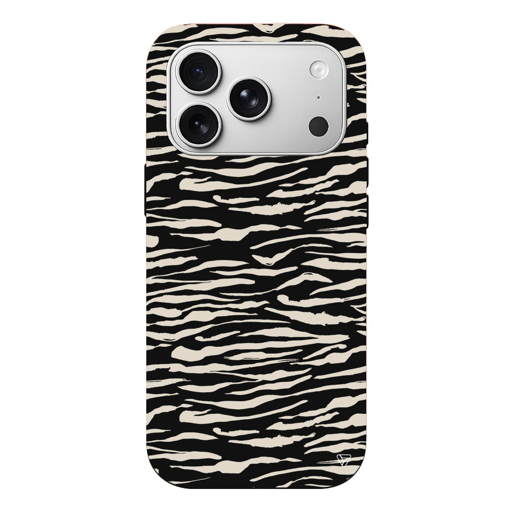 Zebra Sepya Lansman Model İçi Kadife Silikon Telefon Kılıfı