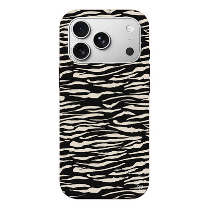 Zebra Sepya Lansman Model İçi Kadife Silikon Telefon Kılıfı