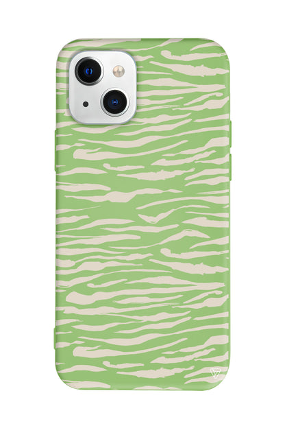 Zebra Sepya Lansman Model İçi Kadife Silikon Telefon Kılıfı