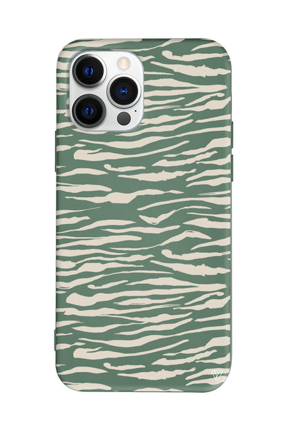 Zebra Sepya Lansman Model İçi Kadife Silikon Telefon Kılıfı