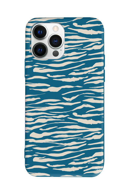 Zebra Sepya Lansman Model İçi Kadife Silikon Telefon Kılıfı