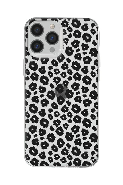 Yavru Leopar Siyah Lansman Model İçi Kadife Silikon Telefon Kılıfı