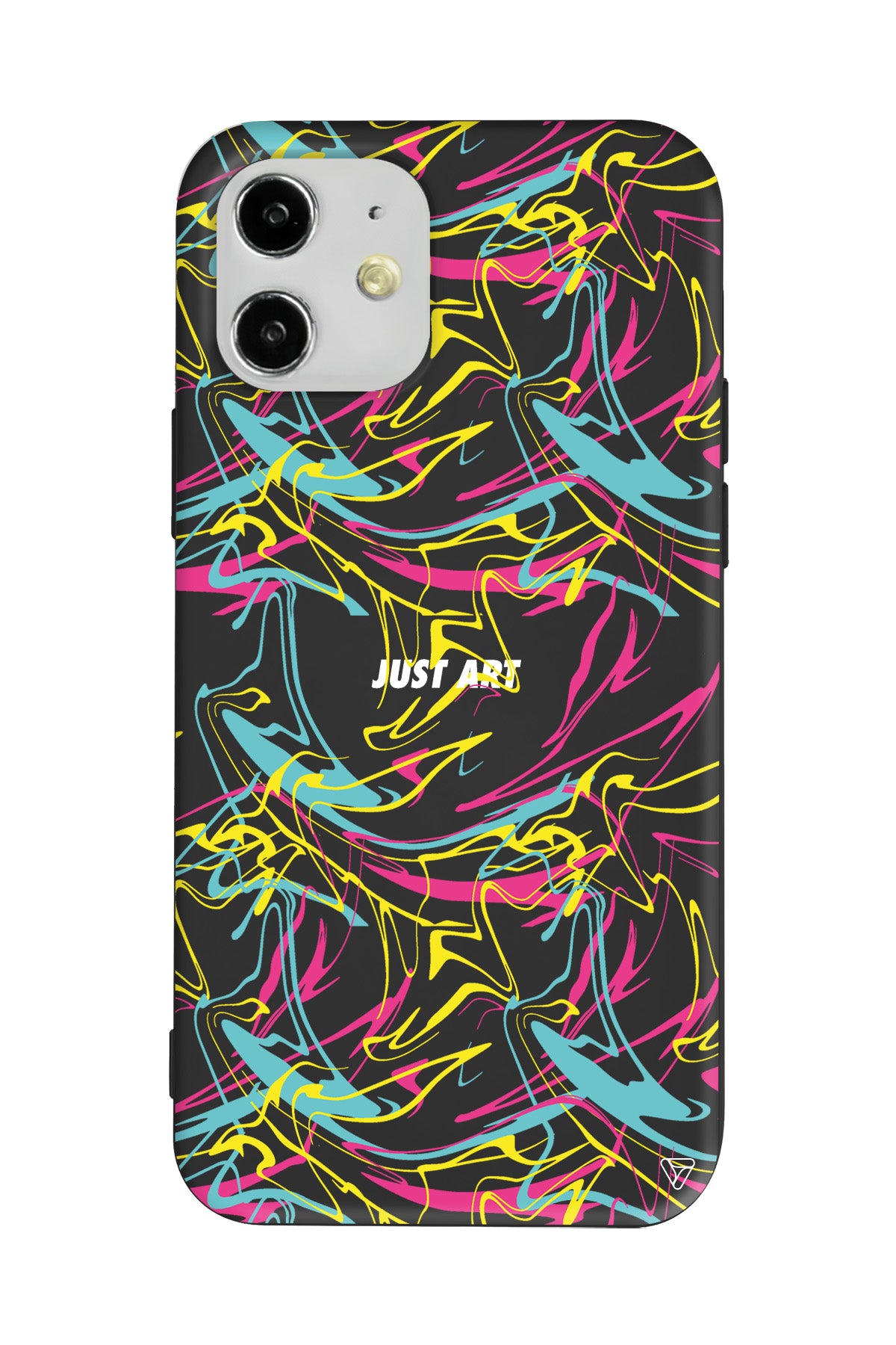 Renkli Just Art Lansman Model İçi Kadife Silikon Telefon Kılıfı