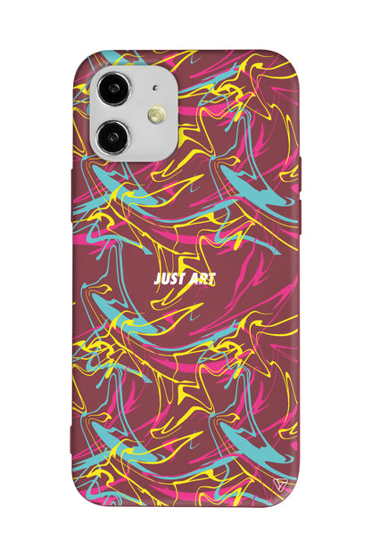 Renkli Just Art Lansman Model İçi Kadife Silikon Telefon Kılıfı