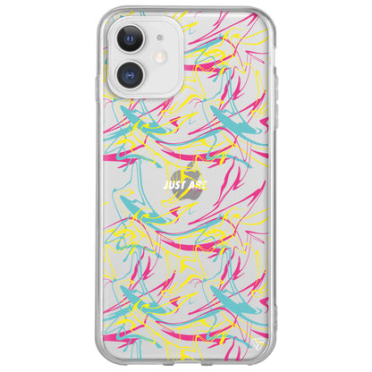 Renkli Just Art Lansman Model İçi Kadife Silikon Telefon Kılıfı