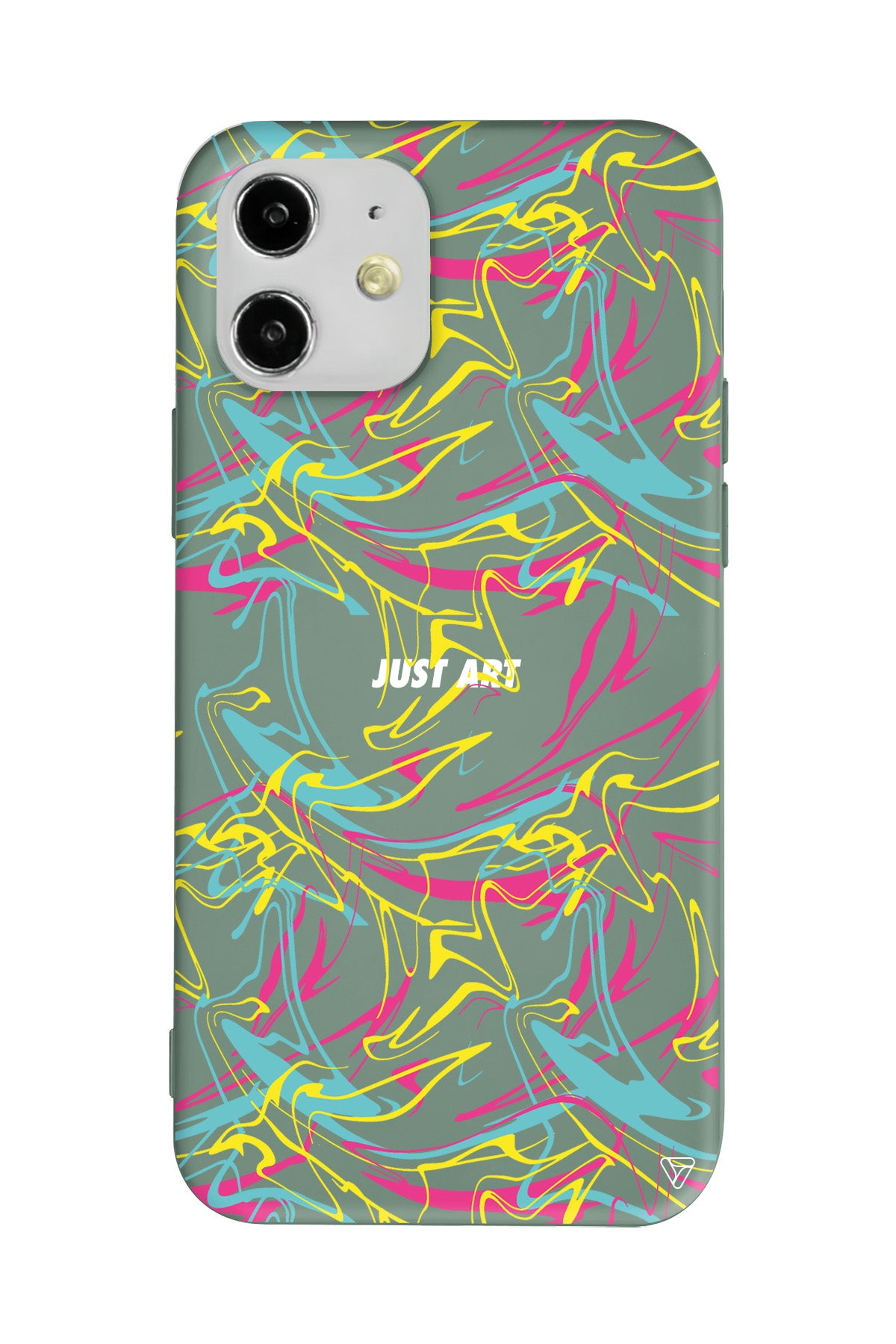 Renkli Just Art Lansman Model İçi Kadife Silikon Telefon Kılıfı