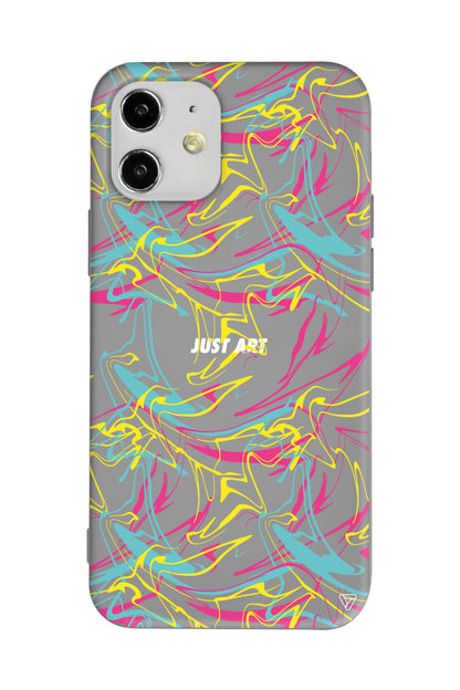 Renkli Just Art Lansman Model İçi Kadife Silikon Telefon Kılıfı